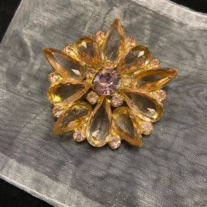 Vintage Colored Stone Brooch